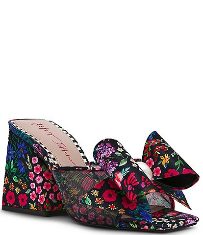 Betsey Johnson Jordn Oversized Bow Pearl Embellished Dress Sandals