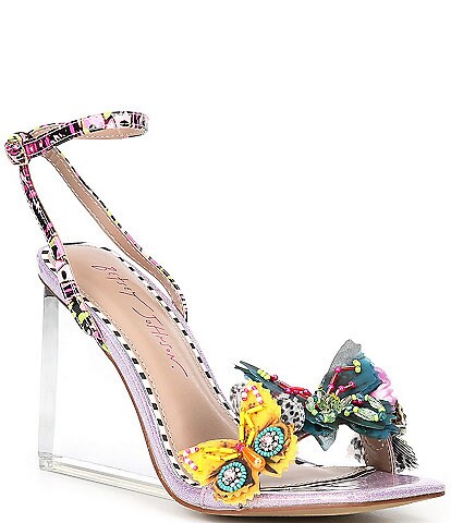 Betsey Johnson Kynlee Butterfly Clear Wedge Sandals