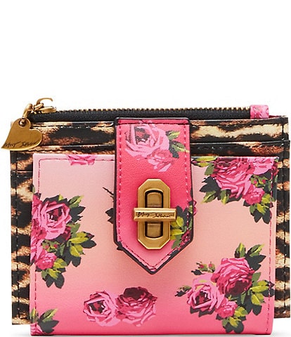 Betsey Johnson Leopard Floral Bifold Wallet