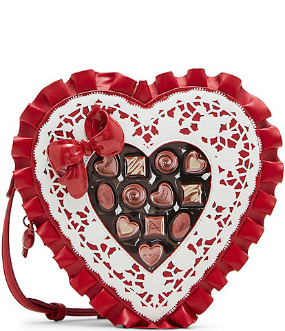 Betsey Johnson Life Is Like... Heart Box Novelty Crossbody Bag