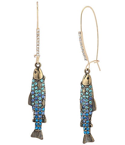 Betsey Johnson Mermaid Jewels Fish Dangle Drop Earrings