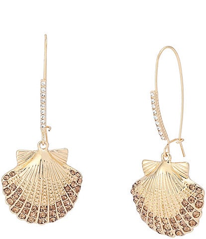 Betsey Johnson Mermaid Jewels Seashell Dangle Drop Earrings