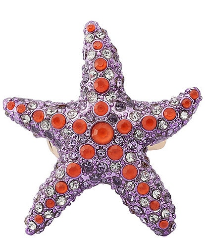 Betsey Johnson Mermaid Jewels Starfish Cocktail Stretch Ring