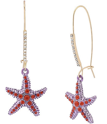 Betsey Johnson Mermaid Jewels Starfish Dangle Drop Earrings