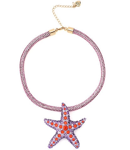 Betsey Johnson Mermaid Jewels Starfish Rope Short Pendant Necklace