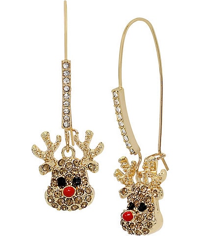 Betsey Johnson Mini Reindeer Drop Earrings