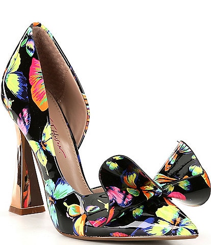 Betsey Johnson Nobble-P Butterfly Print d'Orsay Patent Pumps