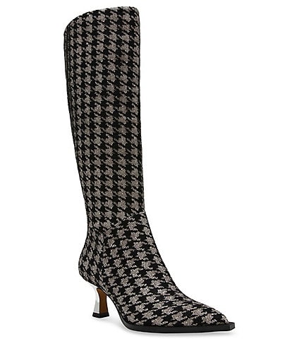 Betsey Johnson Pamella Houndstooth Boucle Tall Boots