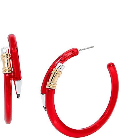 Betsey Johnson Pencil Hoop Earrings