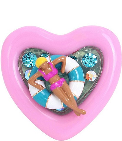 Betsey Johnson Pool Party Cocktail Rhinestone Stretch Statement Ring
