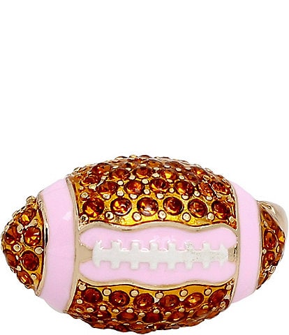 Betsey Johnson Rhinestone Football Cocktail Ring