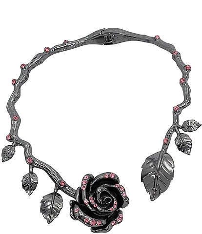 Betsey Johnson Rose Crystal Collar Necklace