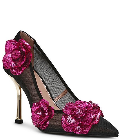 Betsey Johnson Rossa 3-D Flower Embellished Pumps