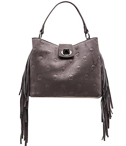 Betsey Johnson Skully Fringe Bucket Bag
