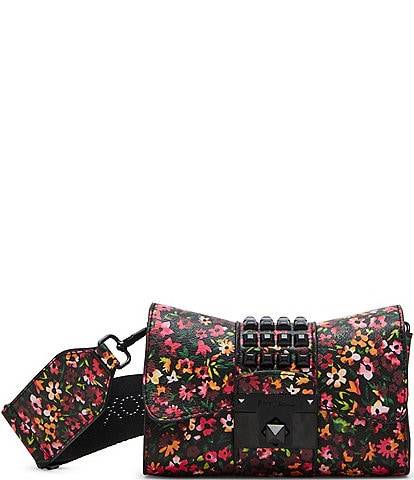 Betsey Johnson Studded Floral Flap Crossbody Bag