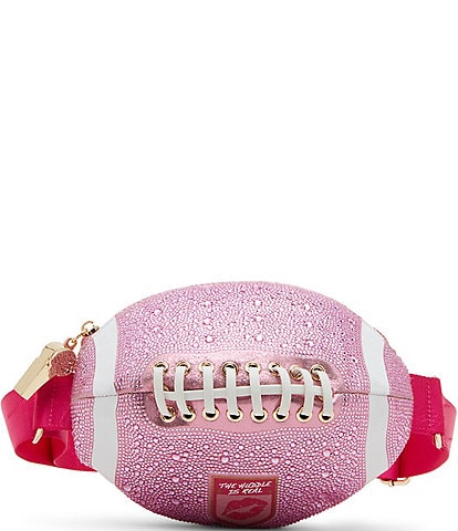 Betsey Johnson Tackle Me Rhinestone Football Sling Crossbody Bag