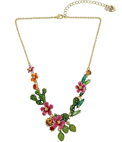 Betsey Johnson Tropical Flower Bib Collar Necklace