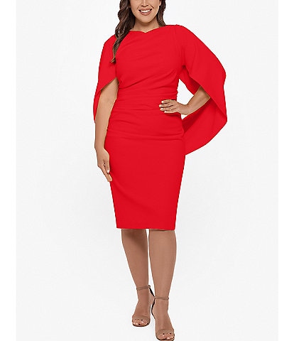 Calvin Klein Women's Plus-Size Faux-Wrap Dress with Belt  Plus size red  dress, Work dresses for women, Red wrap dress