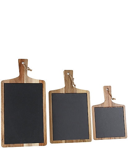 BIA Cordon Bleu 3-Piece Assorted Wood & Slate Rectangular Serving Boards