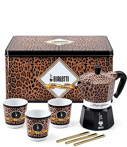 Bialetti x Dolce & Gabbana Leopardo Moka Express Coffee Maker Boxed Set, 3 Cup