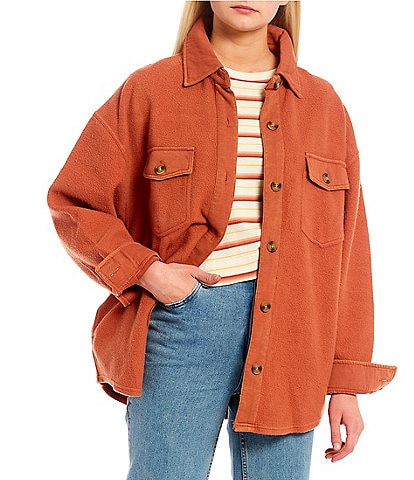 Billabong Any Time Button Down Oversized Shacket