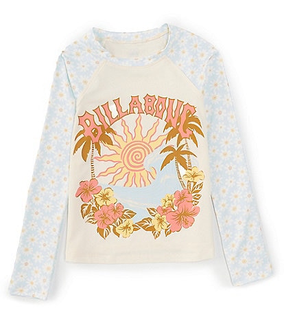 Billabong Big Girls 7-14 Long Sleeve Flower Power Rashguard T-Shirt