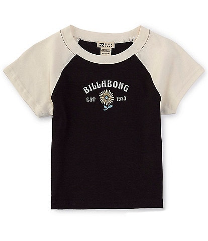 Billabong Big Girls 7-16 Raglan Sleeve Wild Flower Graphic T-Shirt