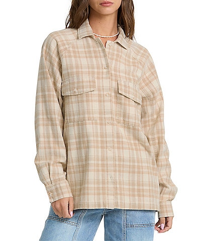Billabong Coastal Breeze Plaid Oversized Shirt