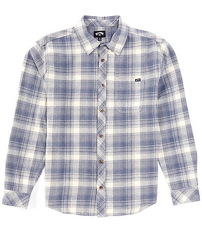 Billabong Coastline Flannel Long Sleeve Yarn-Dyed Medium Plaid Shirt