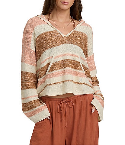Billabong Long Sleeve Baja Beach Striped Pullover Sweater