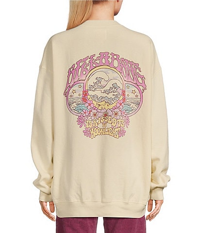 Billabong Ride In Oversized Fleece Graphic Sweatshirt