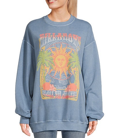 Billabong Ride In Oversized Fleece Sunset Graphic Sweatshirt