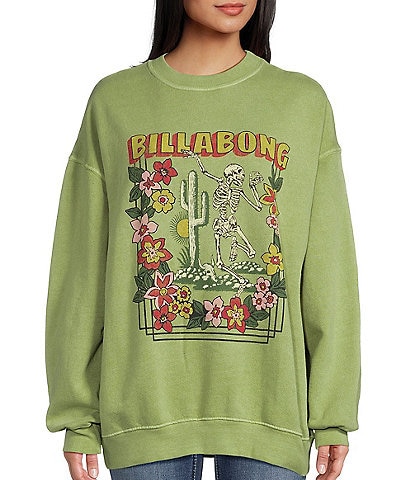 Billabong Ride In Oversized Fleece Graphic Sweatshirt
