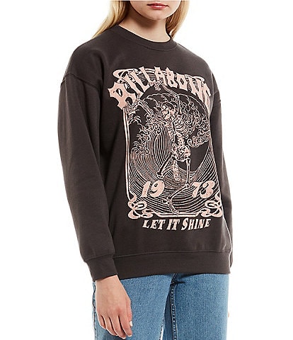 Billabong Shine All Night Long Sleeve Oversize Graphic Sweatshirt