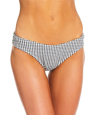 Billabong Smocked Texture Wave Check Bond Hipster Swim Bottom