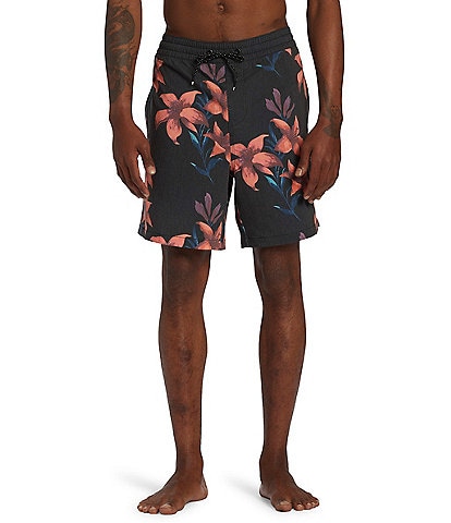 Billabong Sundays Layback Floral Print Performance 17#double; Outseam Board Shorts