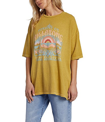 Billabong Sunrise On The Beach Oversized Fit Graphic T-Shirt