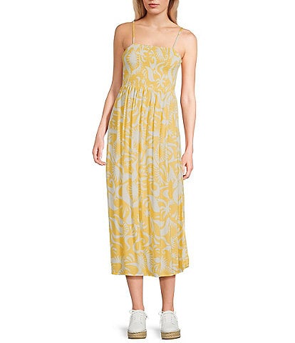 Billabong Sunspell Printed Smocked Bodice Maxi Dress