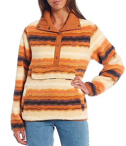 Billabong Switchback Distorted Stripe Sherpa Sweatshirt