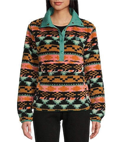 Billabong Switchback Sherpa Button Front Pullover Sweatshirt
