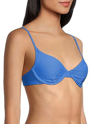 Billabong Tanlines Solid Ribbed Texture Underwire Bra Swim Top