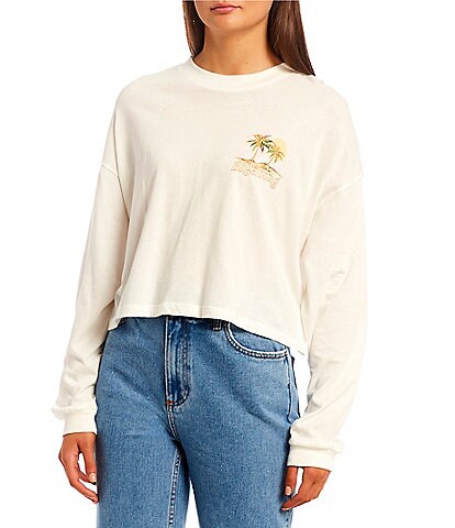 Billabong This Must Be The Place Long Sleeve Cropped Graphic Tee