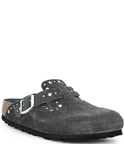 Birkenstock Women's Boston Suede Rivet Studded Clogs