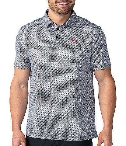 BLACK CLOVER Short-Sleeve Twisted-Pattern Knit Polo Shirt