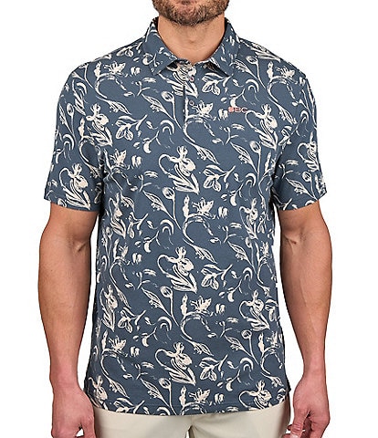 BLACK CLOVER Sway Cool Printed Short Sleeve Polo Shirt
