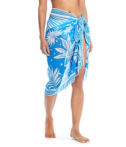 Bleu Rod Beattie A Place In The Sun Floral Print Chiffon Swim Cover-Up Pareo
