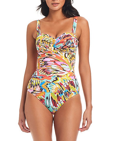 Heat Of The Moment Shirred Bandeau One-Piece Swimsuit
