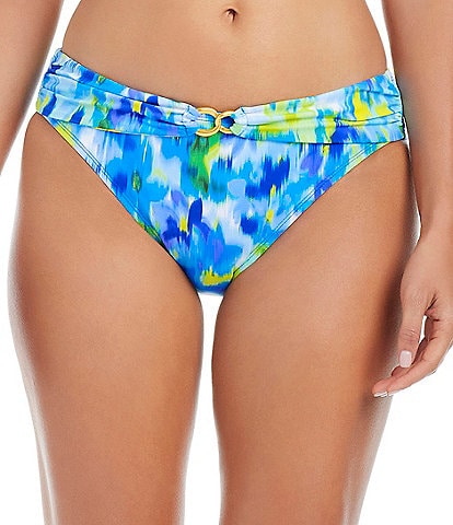 Bleu Rod Beattie Life's A Beach Printed Ring Drape Hipster Swim Bottom