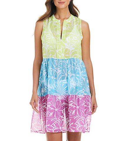 Bleu Rod Beattie Sock It To Me Round Neck Tiered Swim Cover-Up Dress