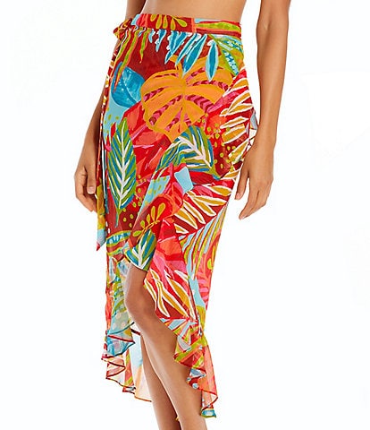 Bleu Rod Beattie The Heat Is On Floral Print Wrap Pareo Cover Up